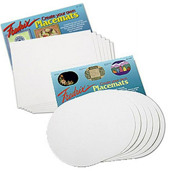 Fredrix Canvas Placemats - 13 1/2" x 17 1/4", Oval, Pkg of 4
