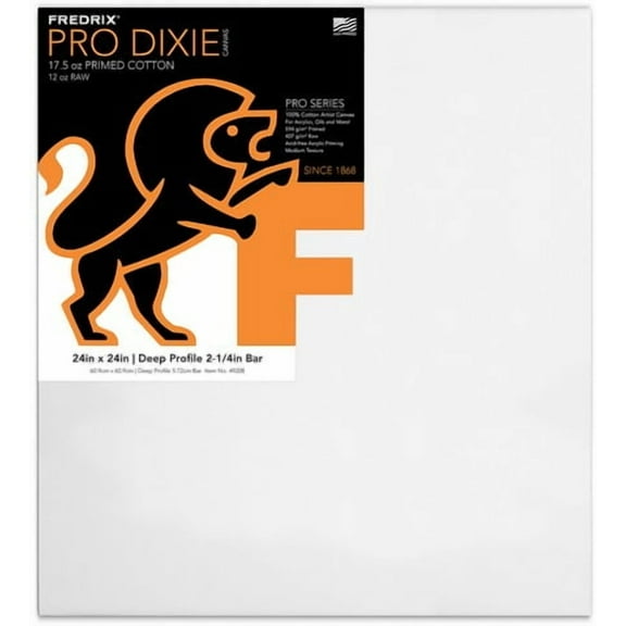 PRO SERIES 12OZ DIXIE STRETCHED CANVAS 24X24 2-1/4 BARS