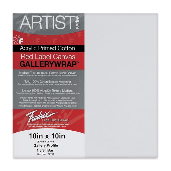 Fredrix Profile Cotton Canvas - 10" x 10", Gallerywrap