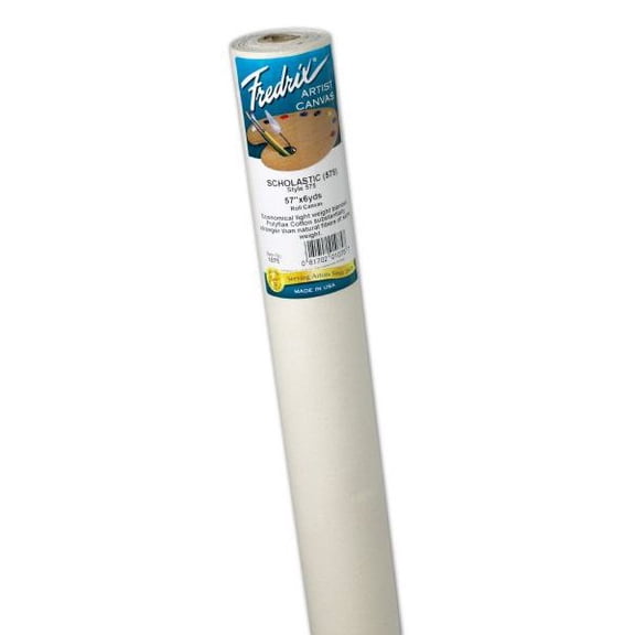 Fredrix Scholastic Canvas Roll - 57" x 6 yards, Acrylic Primed