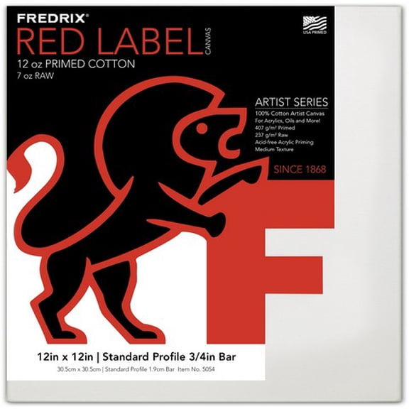 Fredrix Stretched Canvas: 12 X 12 inches