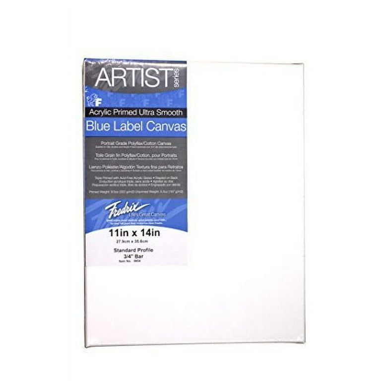 Fredrix Stretched Canvas: Ultrasmooth, 11 x 14 Inches, Blue