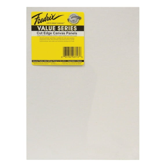 Fredrix Value Series Cut Edge Canvas Panel, 8 x 10 in, White, Pack of 25