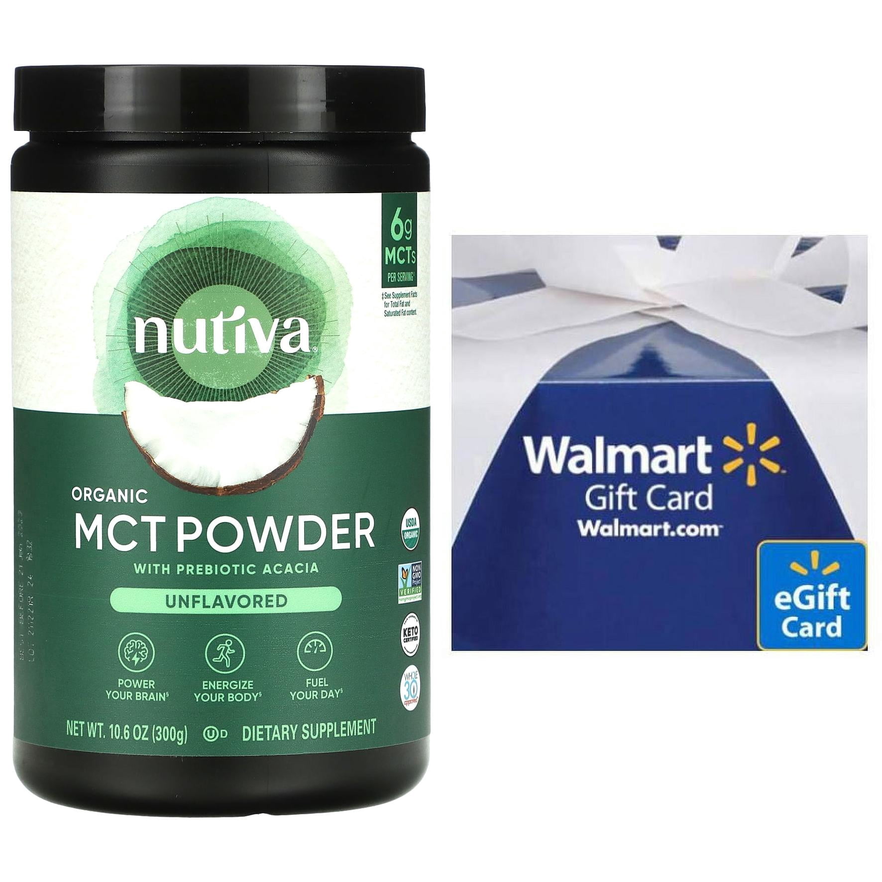 Free $5 Gift Card + Nutiva Organic Mct Powder With Prebiotic Acacia Fiber, 10.6 Ounce