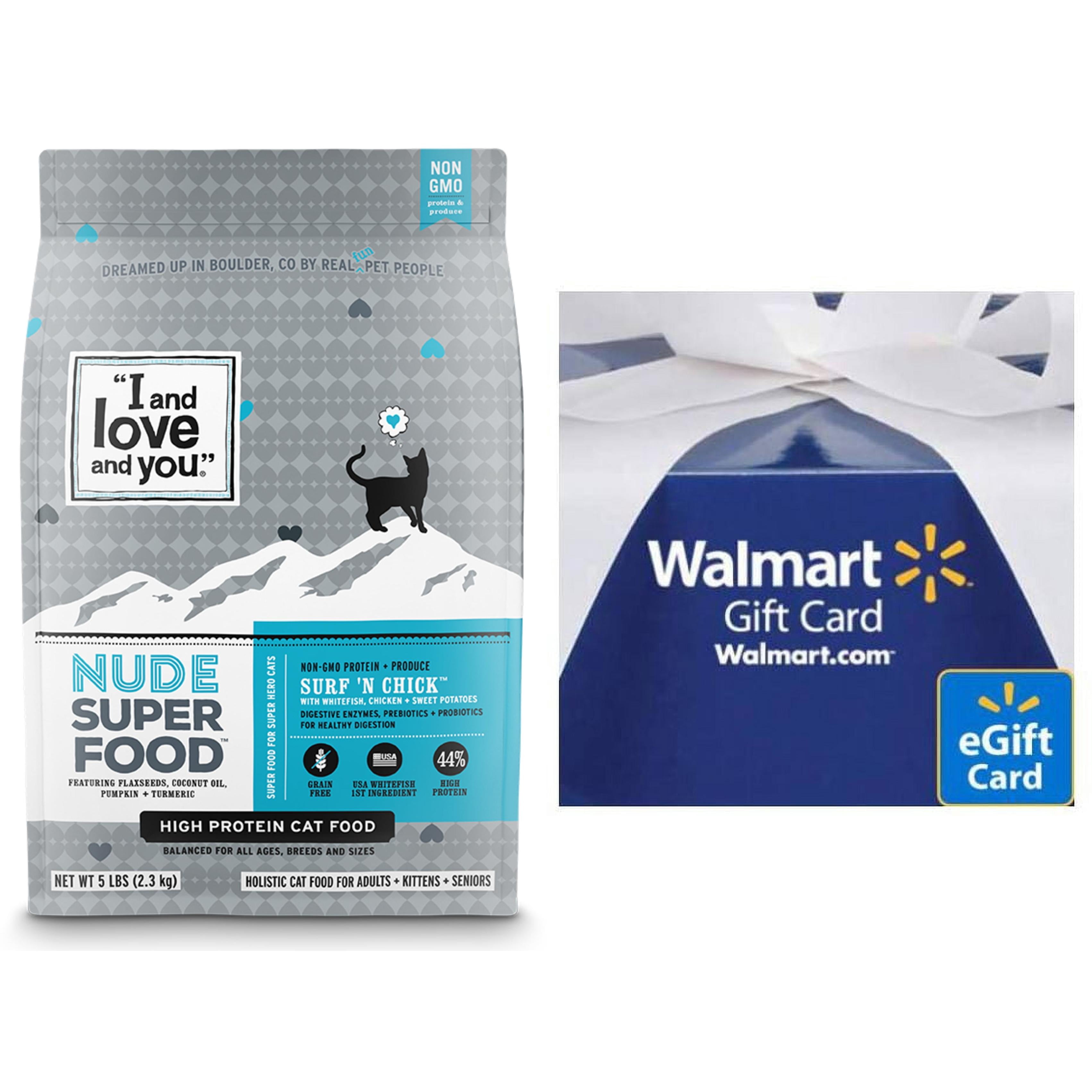 (Free $5 Gift Card) "I and love and you" - Nude Food Surf 'n Chick Dry Cat Food - 5 lb bag