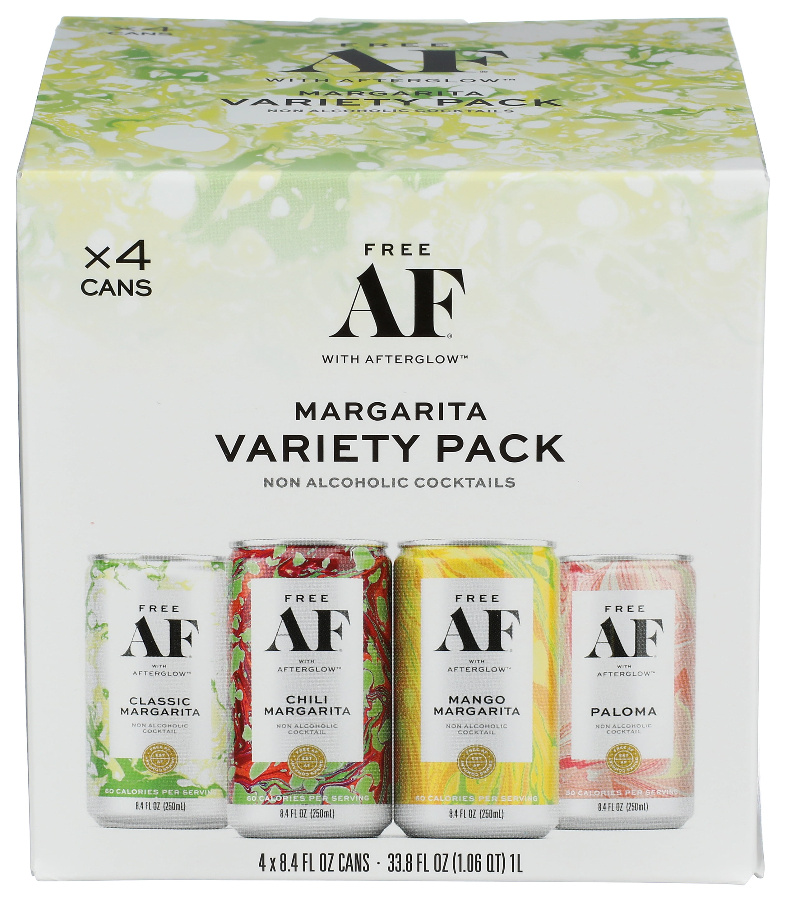 Free AF, Low Calorie, Margarita Variety, Recyclable Cans, 4 pack