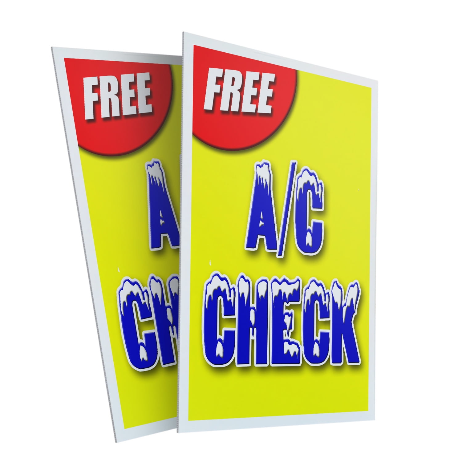 Free Ac Check (2PACK) 24" x 36" Plastic Signs Sign Insert 4mm