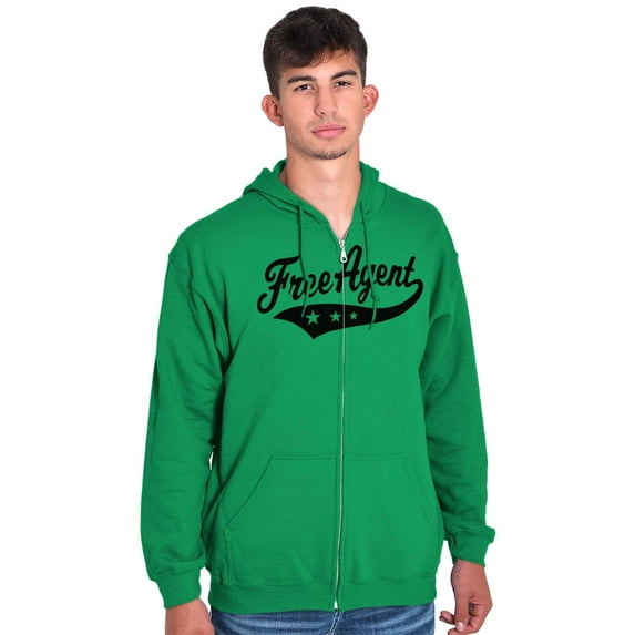 Free Agent Sports Team Fanatic Club Zip Up Hoodie Men's Women's Brisco Brands 2X