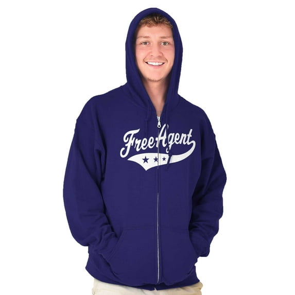 Free Agent Sports Team Fanatic Club Zip Up Hoodie Men's Women's Brisco Brands L
