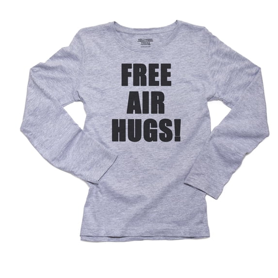 Free Air Hugs Women's Long Sleeve Grey T-Shirt