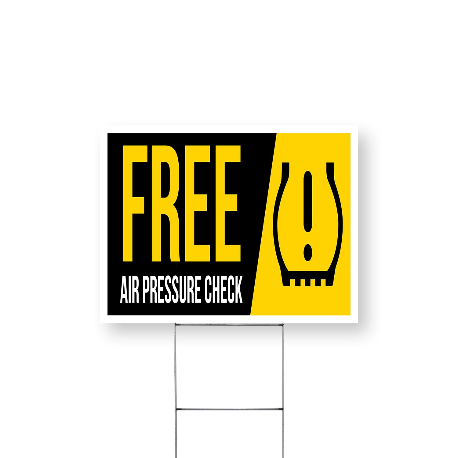 Free Air Pressure Check Yard Sign 18 Inch x 24 Inch Double Sided ...