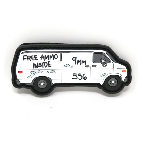 Free Ammo Van PVC Rubber Funny Tactical Hook and Loop Patch