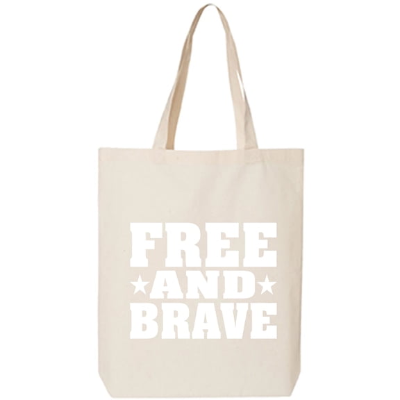 Free And Brave Cotton Canvas Tote Bag