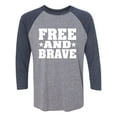 thumbnail image 1 of Free And Brave Unisex 3/4 Sleeve Baseball Raglan Tee, 1 of 2