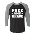 thumbnail image 1 of Free And Brave Unisex 3/4 Sleeve Baseball Raglan Tee, 1 of 3