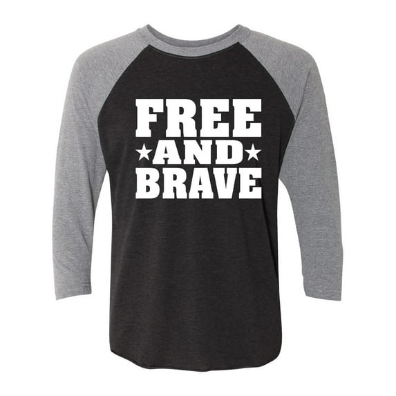 Free And Brave Unisex 3/4 Sleeve Baseball Raglan Tee