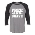 thumbnail image 1 of Free And Brave Unisex 3/4 Sleeve Baseball Raglan Tee, 1 of 2