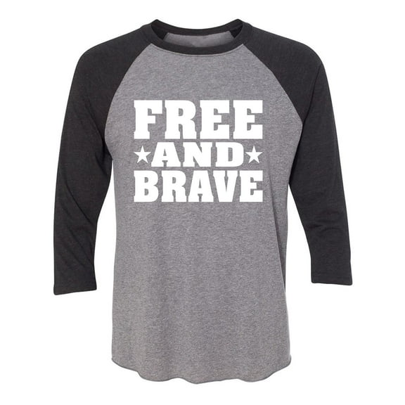 Free And Brave Unisex 3/4 Sleeve Baseball Raglan Tee