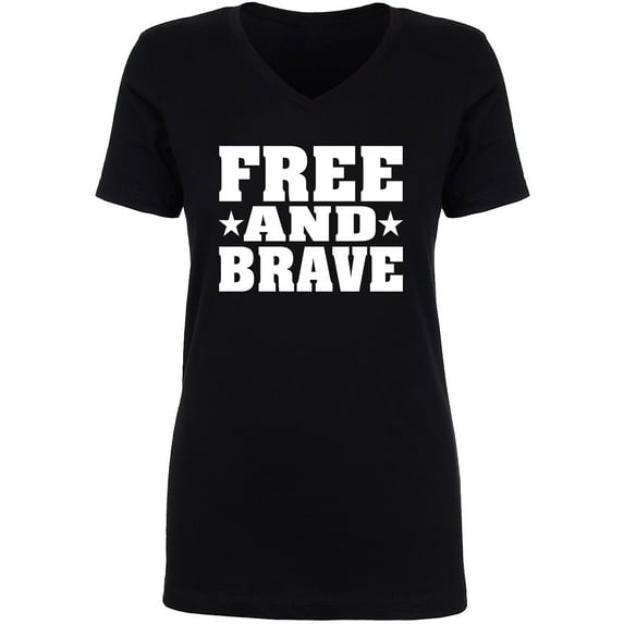 Free And Brave Womens V-Neck T-Shirt