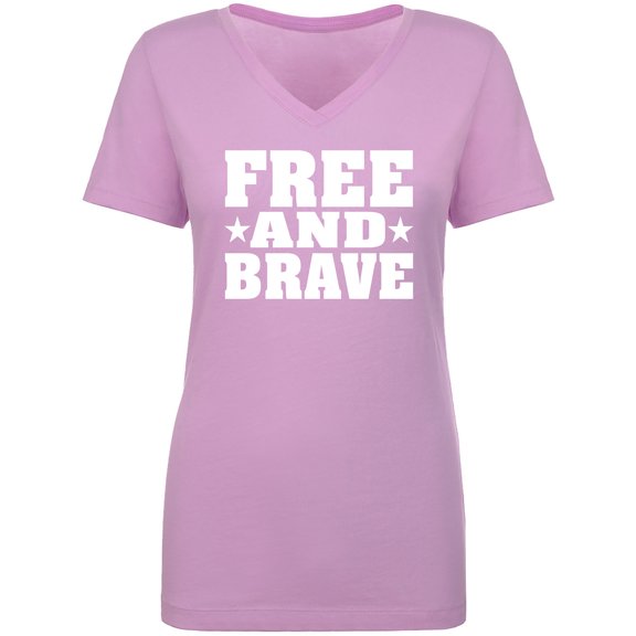Free And Brave Womens V-Neck T-Shirt