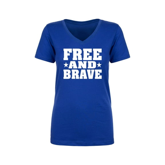 Free And Brave Womens V-Neck T-Shirt