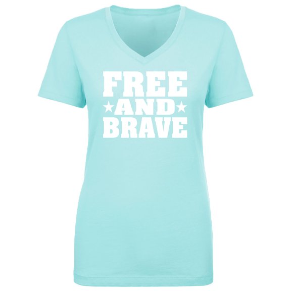 Free And Brave Womens V-Neck T-Shirt