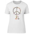 thumbnail image 1 of Free As A Flower Peace Symbol T-Shirt Women -Image by Shutterstock, Female Medium, 1 of 4