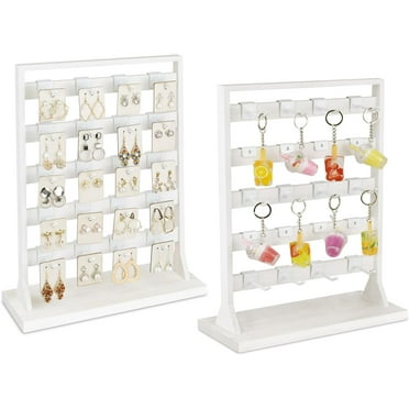 Display Stand Spinning Jewelry Organizer 4-Pack White Rotating Jewelry S - 2-Tier Metal Spinning Racks With 20 Hooks Each 2 Tier Display Organizer Présentoir Bijoux