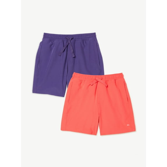 Free Assembly Boys 4-Way Active Stretch Shorts, 2-Pack, Sizes 4-18