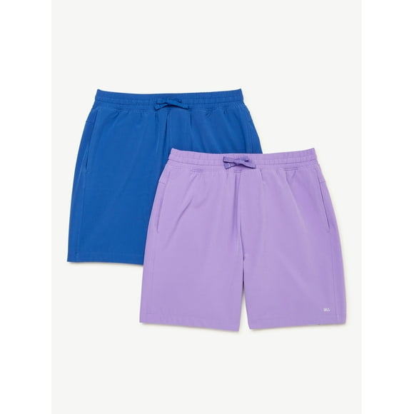 Free Assembly Boys 4-Way Active Stretch Shorts, 2-Pack, Sizes 4-18