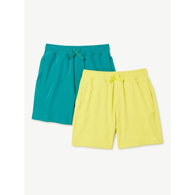 Free Assembly Boys 4-Way Stretch Active Shorts, 2-Pack, Sizes 4-18