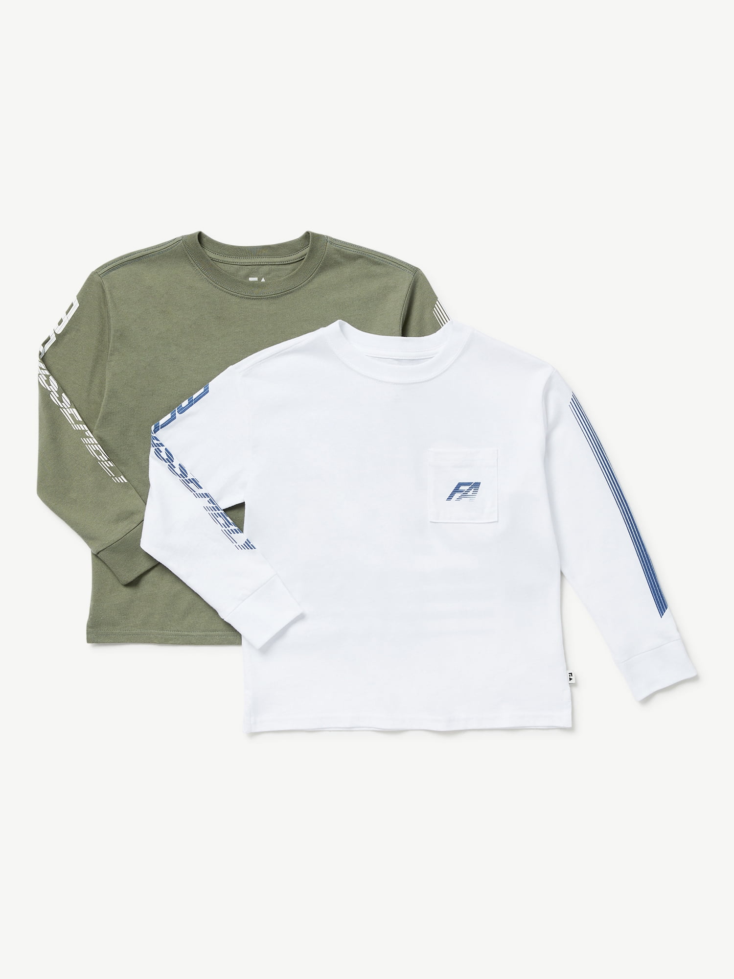 Free Assembly Boys Long Sleeve Graphic T-Shirt, 2-Pack, Sizes 4-18