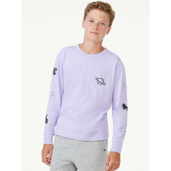 Free Assembly Boys Long Sleeve Graphic Tee, Sizes 4-18