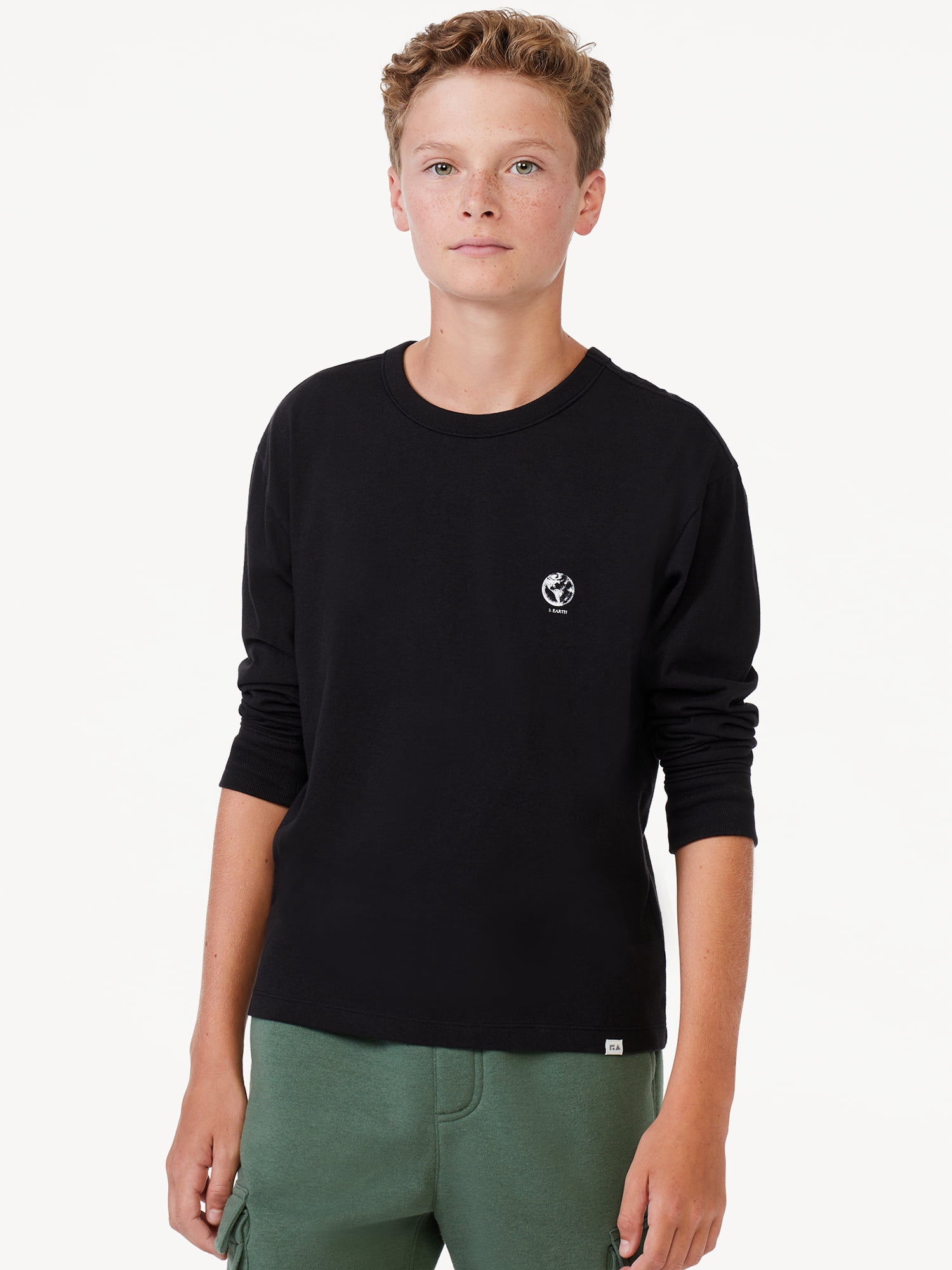 Free Assembly Boys Long Sleeve Graphic Tee, Sizes 4-18