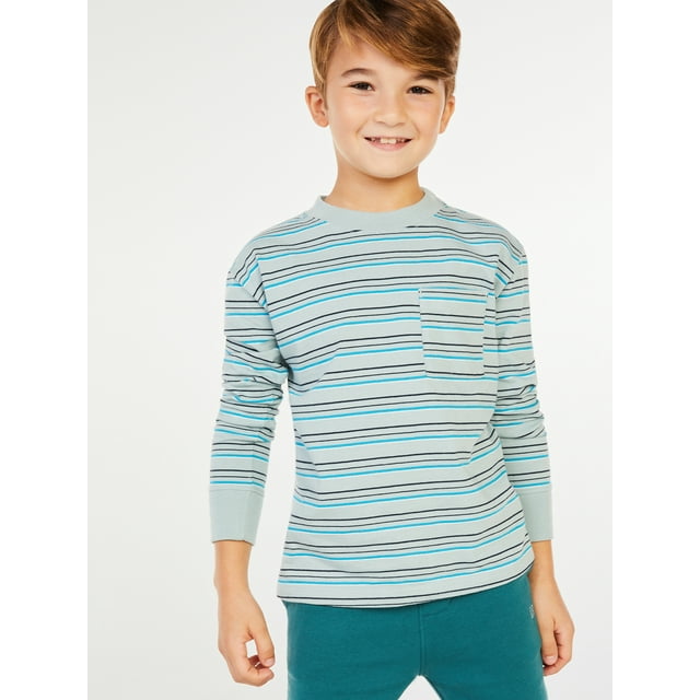 Free Assembly Boys Long Sleeve Stripe T-Shirt, Sizes 4-18 - Walmart.com