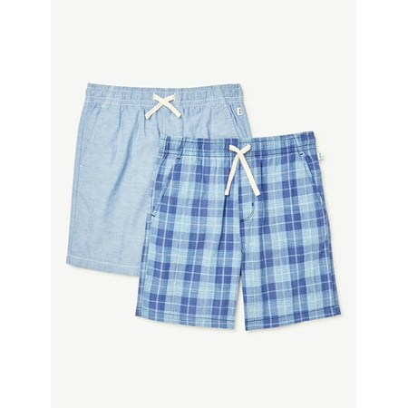 Free Assembly Boys Pull on Dock Shorts, 2-Pack, Sizes 4-18