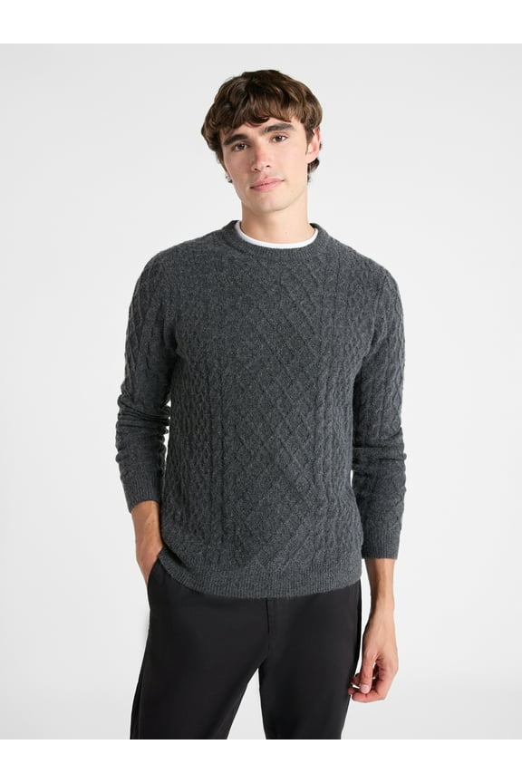 Mixed Cable Knit Pullover Sweater, Sizes XS-3XL