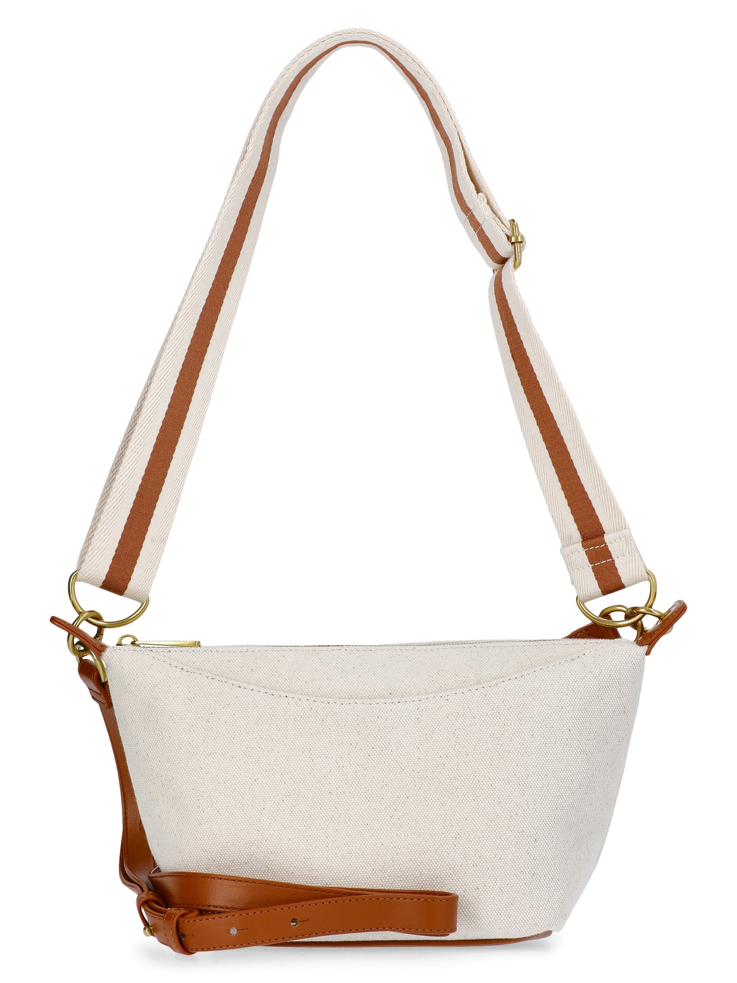Free Assembly Women's Canvas Crossbody Handbag, Natural