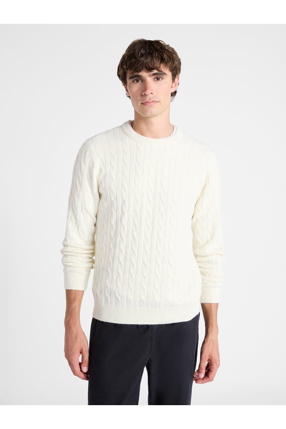 Men's Classic Cable Knit Sweater, Sizes XS-3XL