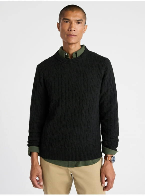 Men's Classic Cable Knit Sweater, Sizes XS-3XL