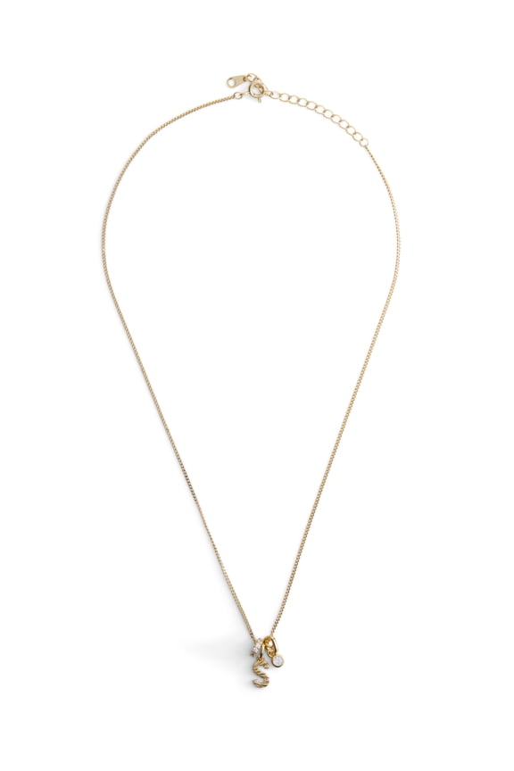 Women's Demi Fine 14K Gold Plated Cubic Zirconia "S" Initial Necklace, 16" + 2" Extender