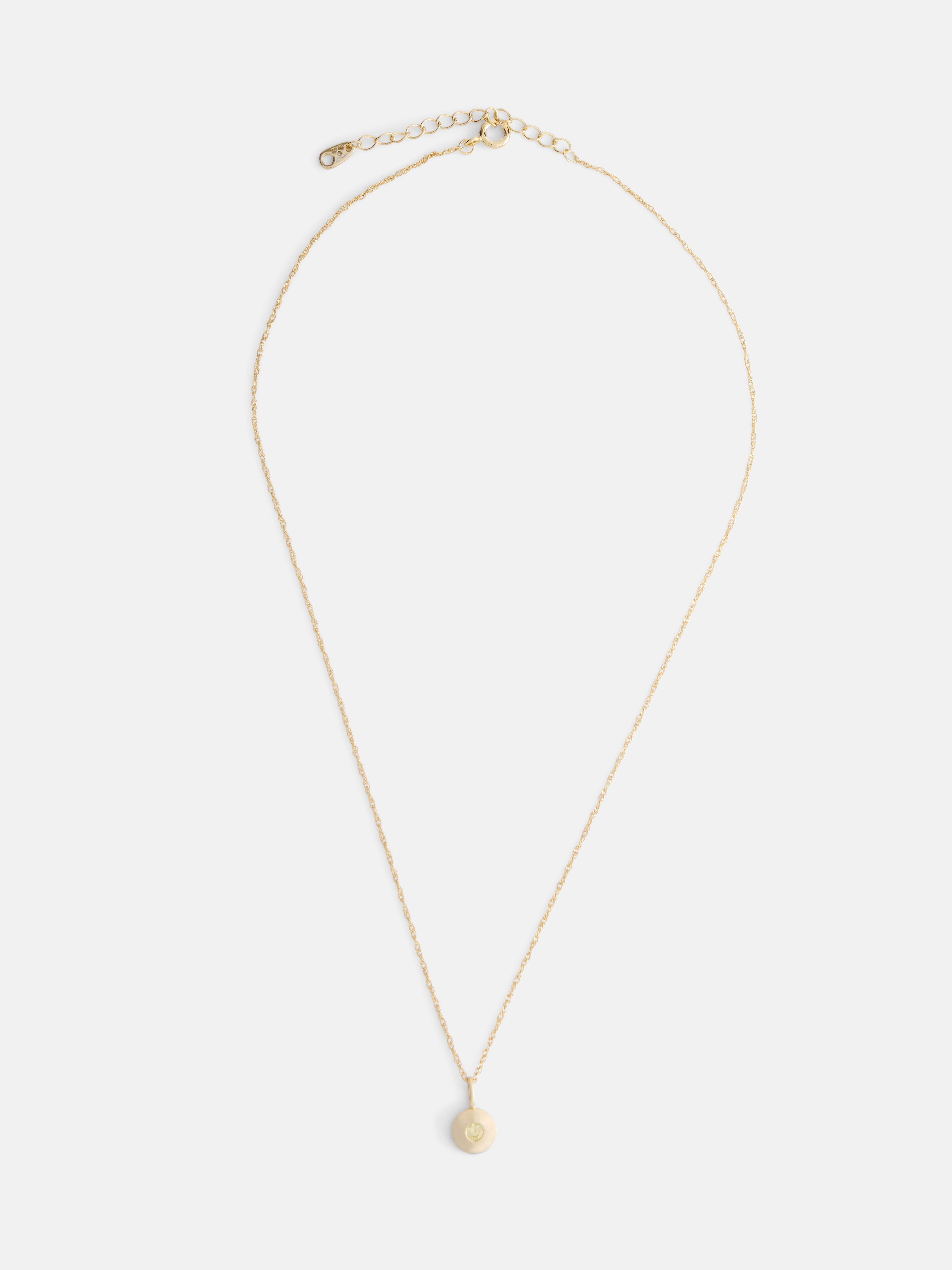 Free Assembly Women's Demi Fine 14K Gold Plated Yellow Cubic Zirconia November Birthstone Necklace, 16" + 2" Extender