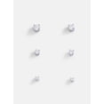 thumbnail image 1 of Free Assembly Women's Demi Fine Silver Plated Cubic Zirconia Stud Earring Set, 3-Pairs, 1 of 4