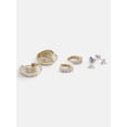 thumbnail image 1 of Free Assembly Women's Demi Fine 14K Gold Plated Cubic Zirconia and Simulated Pearl Earring Set, 3-Pairs, 1 of 4