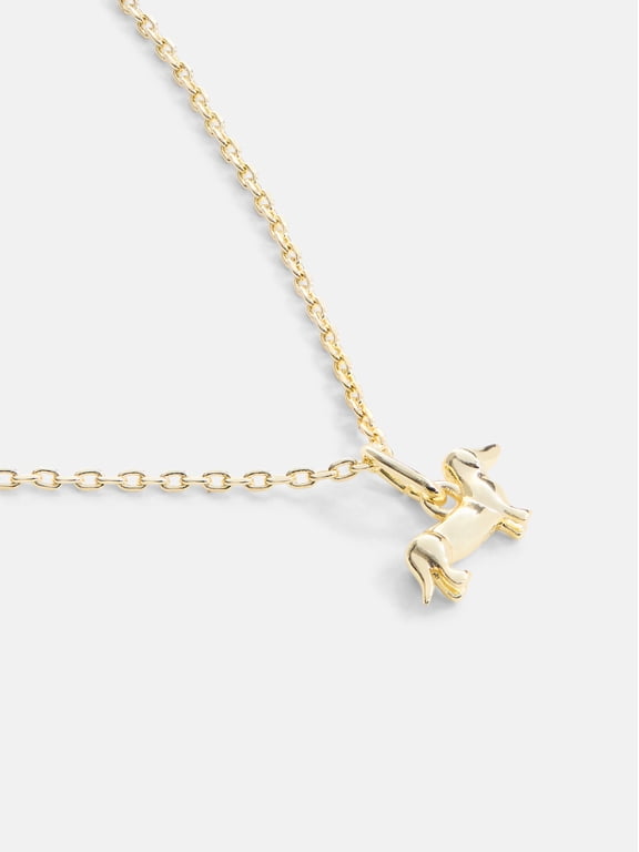 Women's Demi Fine 14K Gold Plated Dachshund Pendant Necklace, 16" + 2" Extender
