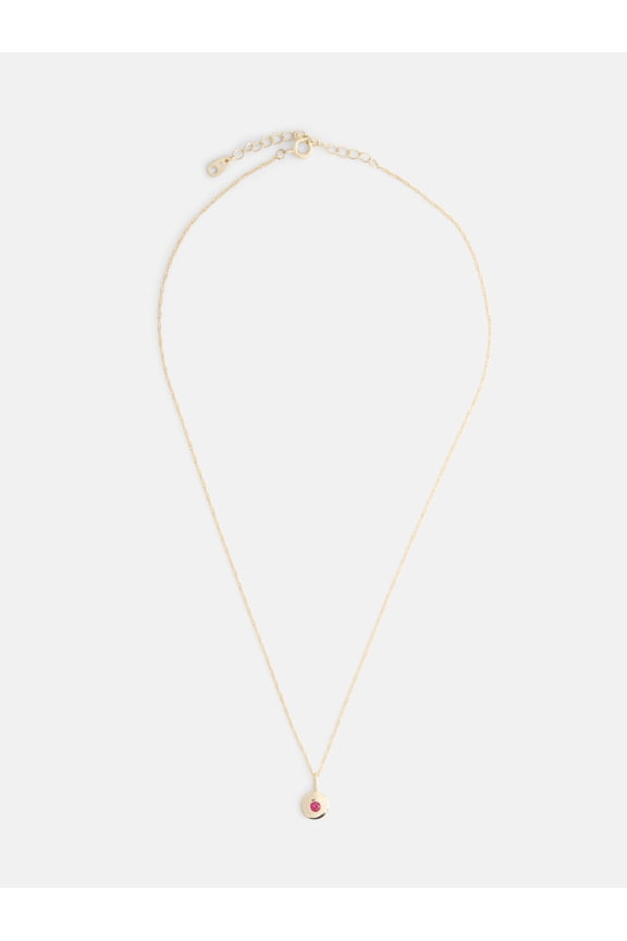 Women's Demi Fine 14K Gold Plated Crystal July Birthstone Necklace, 16" + 2" Extender