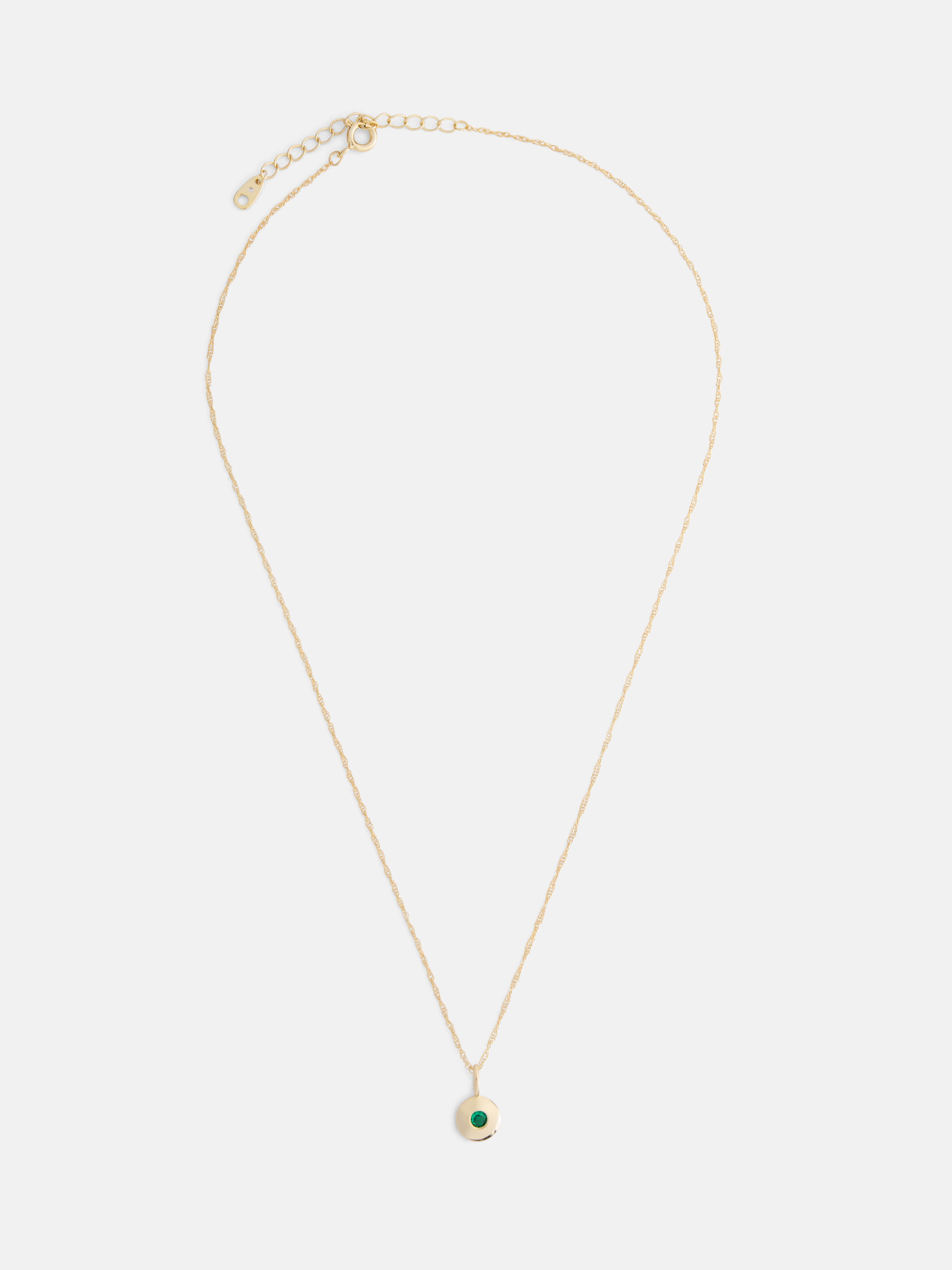 Free Assembly Women's Demi Fine 14K Gold Plated Crystal May Birthstone Necklace, 16" + 2" Extender