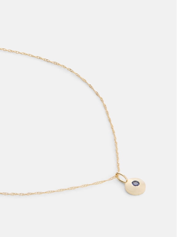 Women's Demi Fine 14K Gold Plated Crystal September Birthstone Necklace, 16" + 2" Extender