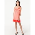 thumbnail image 1 of Free Assembly Girls Babydoll Dress with Asymmetric Neckline, Sizes 4-18, 1 of 5