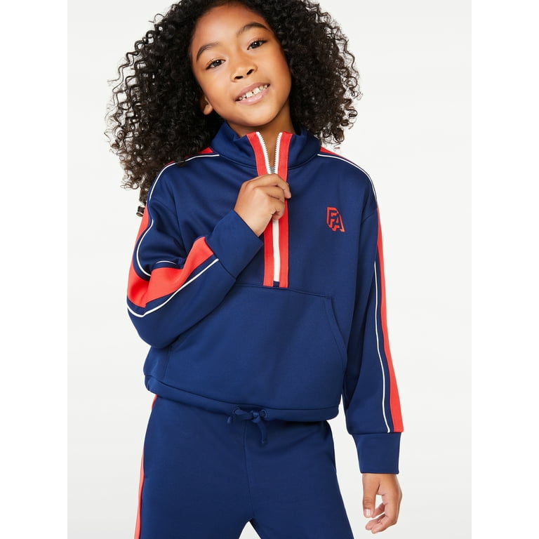 Free Assembly Girls' Half-Zip Track Jacket, Sizes 4-18 - Walmart.com